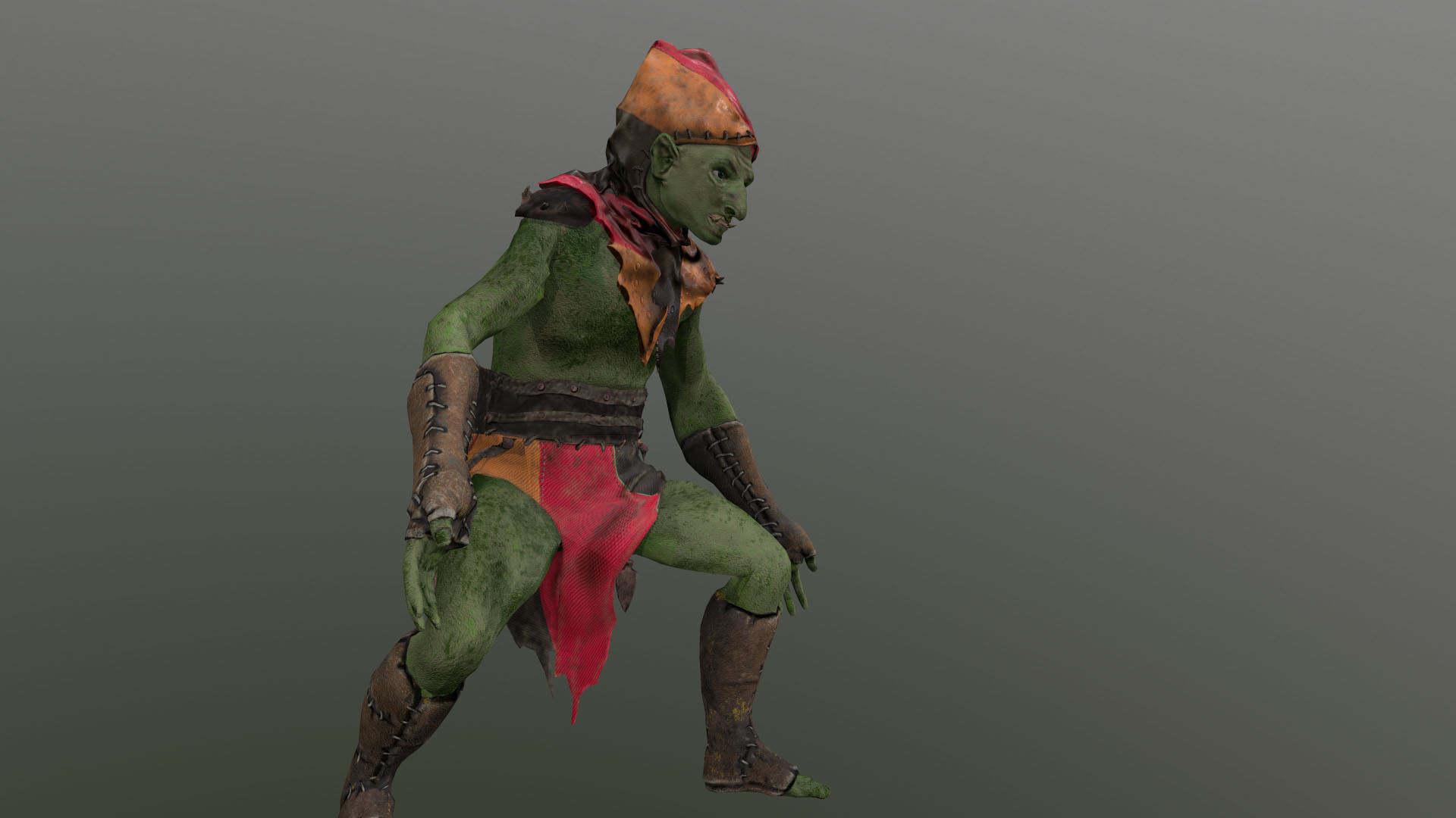 Thin Orc Low-poly 3D model_10