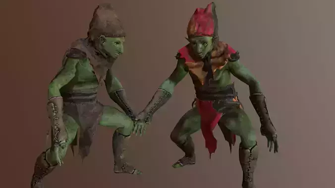Thin Orc Low-poly 3D model