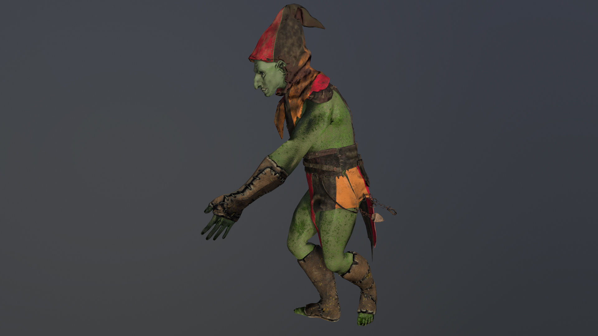 Thin Orc Low-poly 3D model_9
