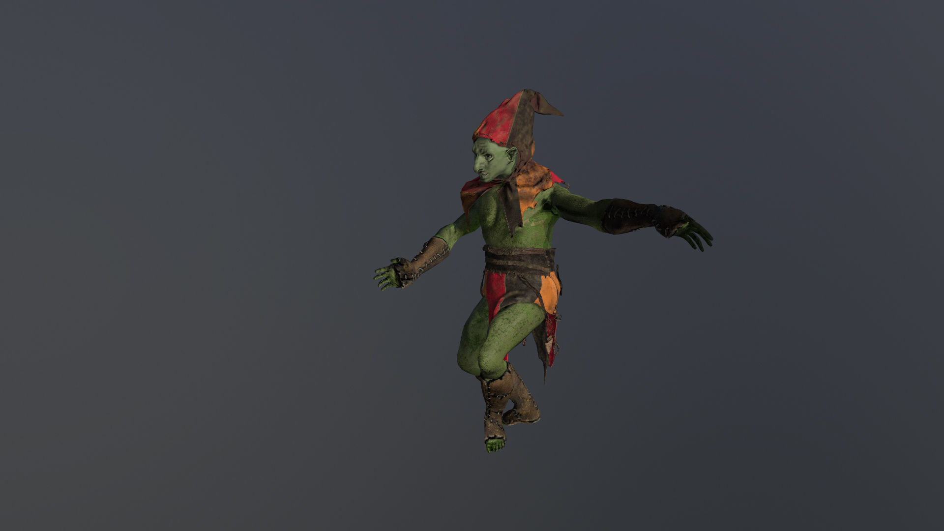 Thin Orc Low-poly 3D model_7