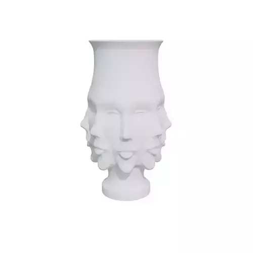 Vase with Faces 3D Printable Model 3D print model 3D print model