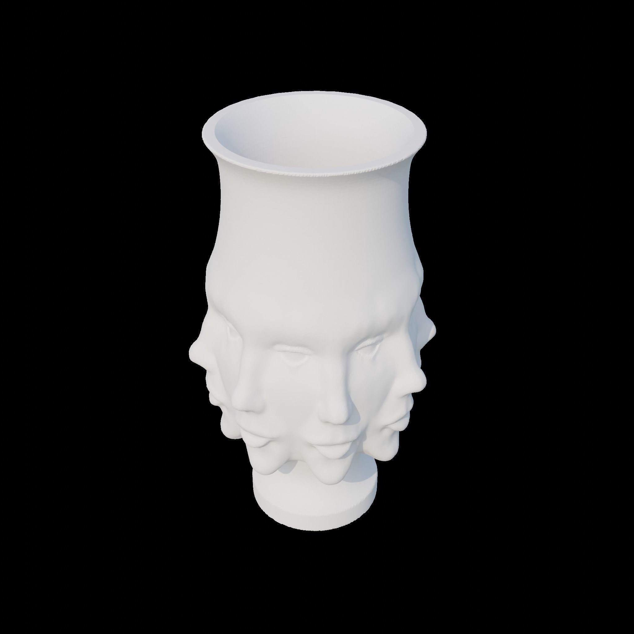 Vase with Faces 3D Printable Model 3D print model 3D print model_4