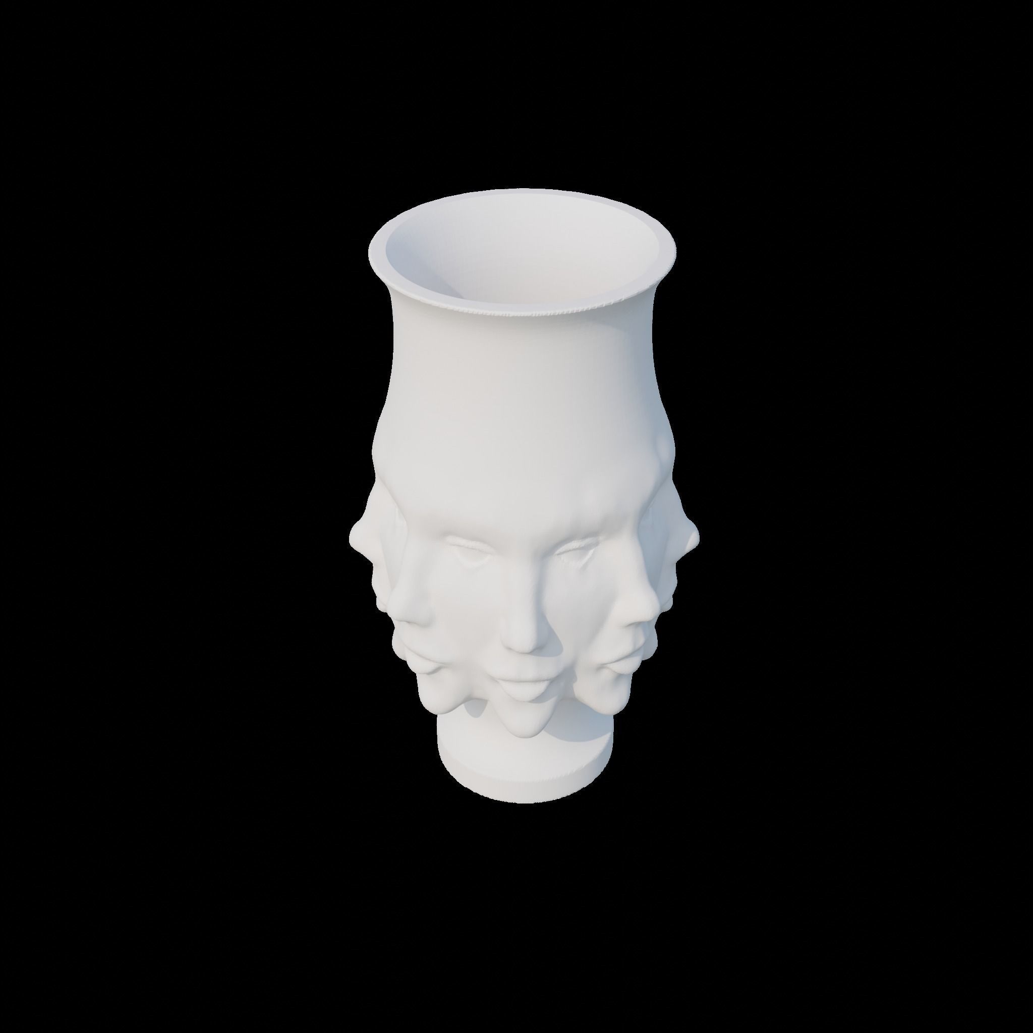 Vase with Faces 3D Printable Model 3D print model 3D print model_1