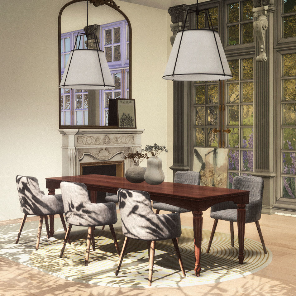 Kory Pendant Lamp Low-poly 3D model_1