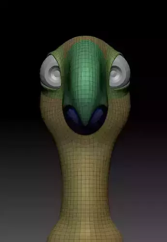 Stylised Macaw Head Base mesh