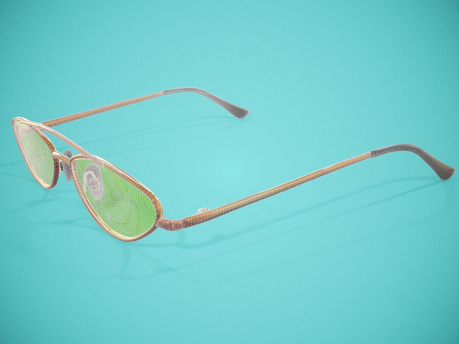 Squint Glasses Low-poly 3D model_5