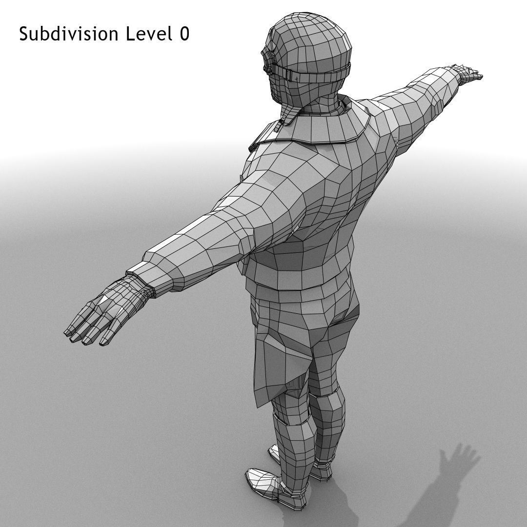 Flyboy Barnstorm Pilot - aviator - Low poly - STATIC NOT rigged Low-poly 3D model_13