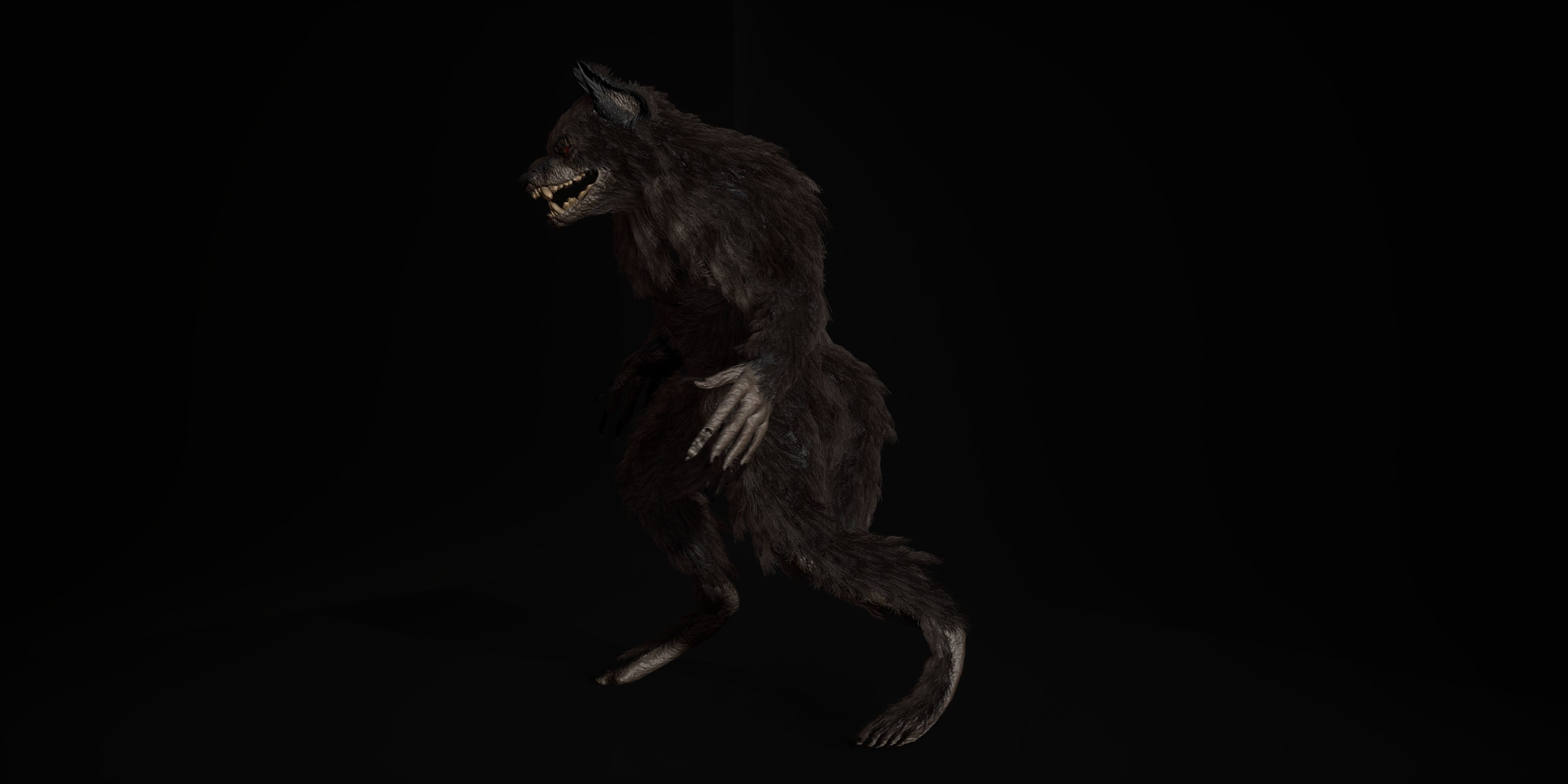 Werewolf Fantasy creature Low-poly 3D model_15