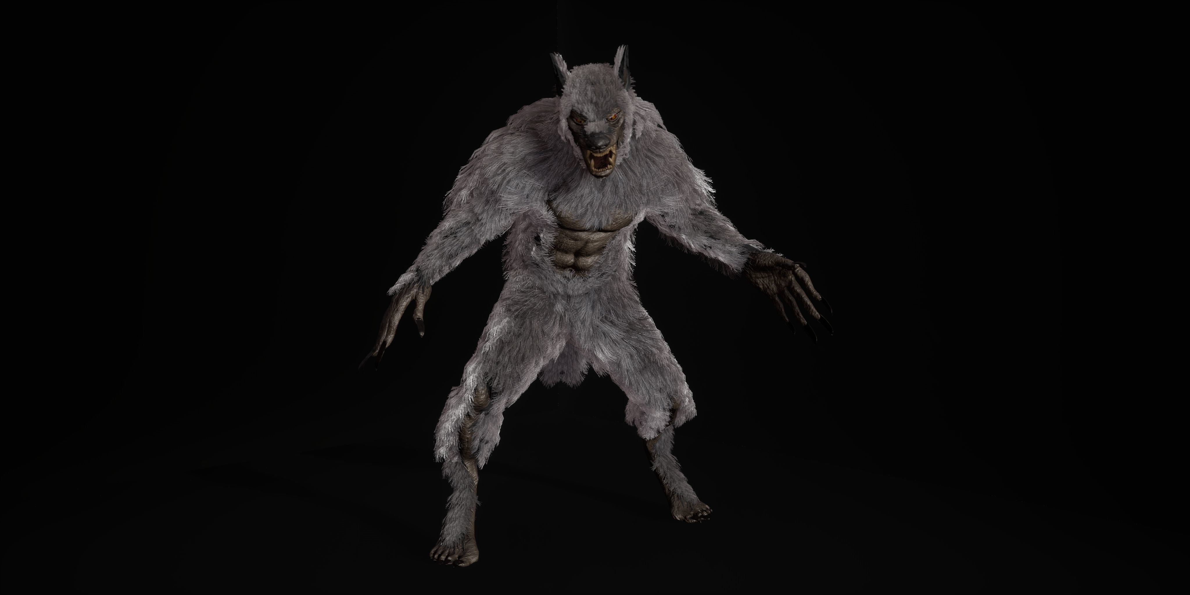 Werewolf Fantasy creature Low-poly 3D model_21