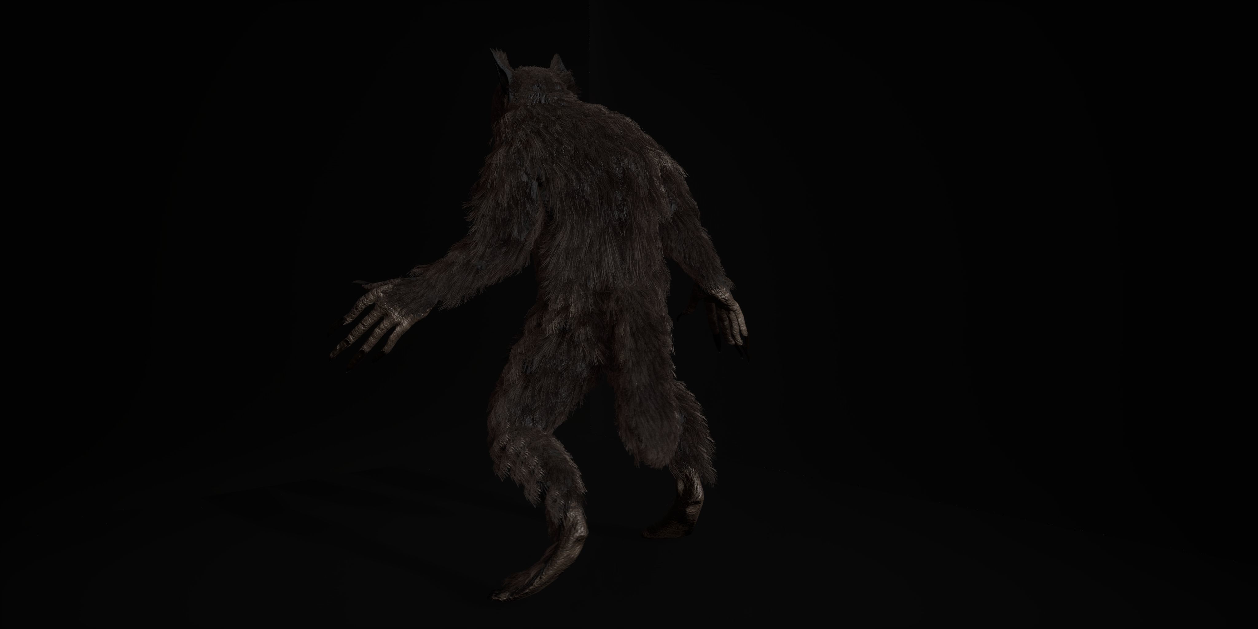 Werewolf Fantasy creature Low-poly 3D model_14