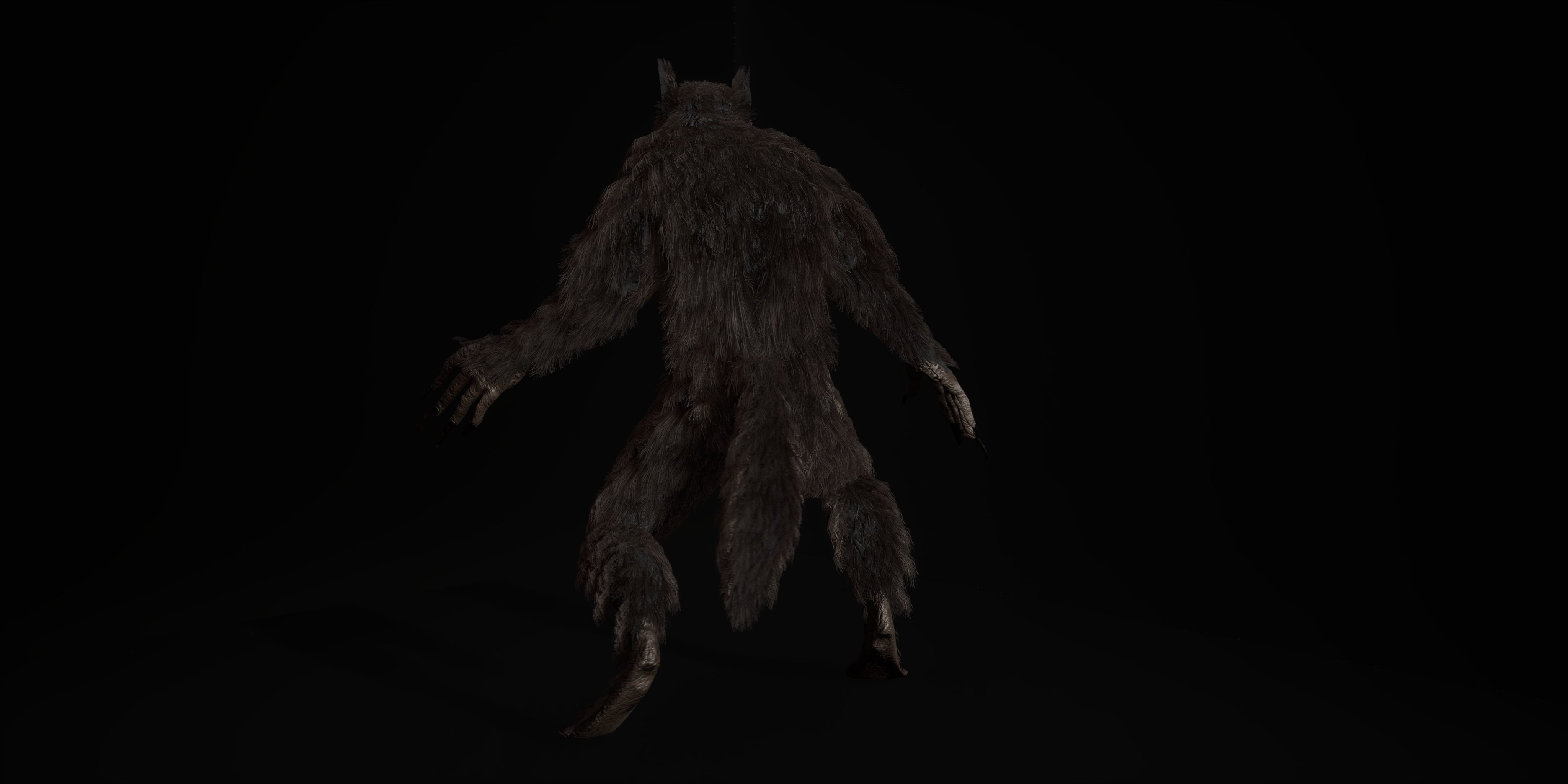 Werewolf Fantasy creature Low-poly 3D model_5