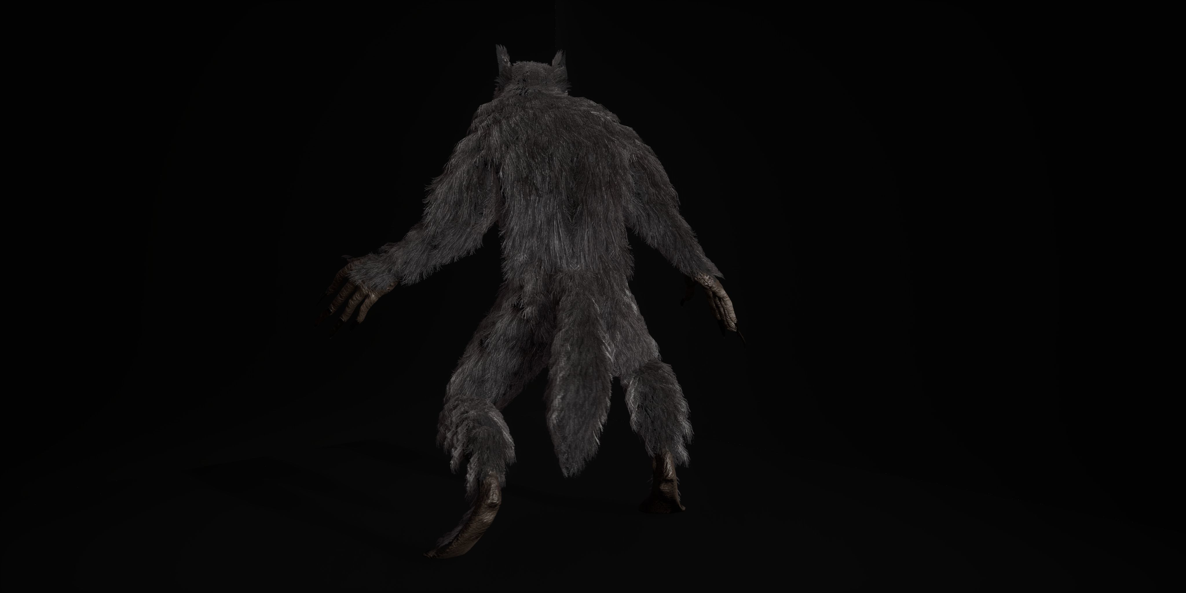 Werewolf Fantasy creature Low-poly 3D model_17
