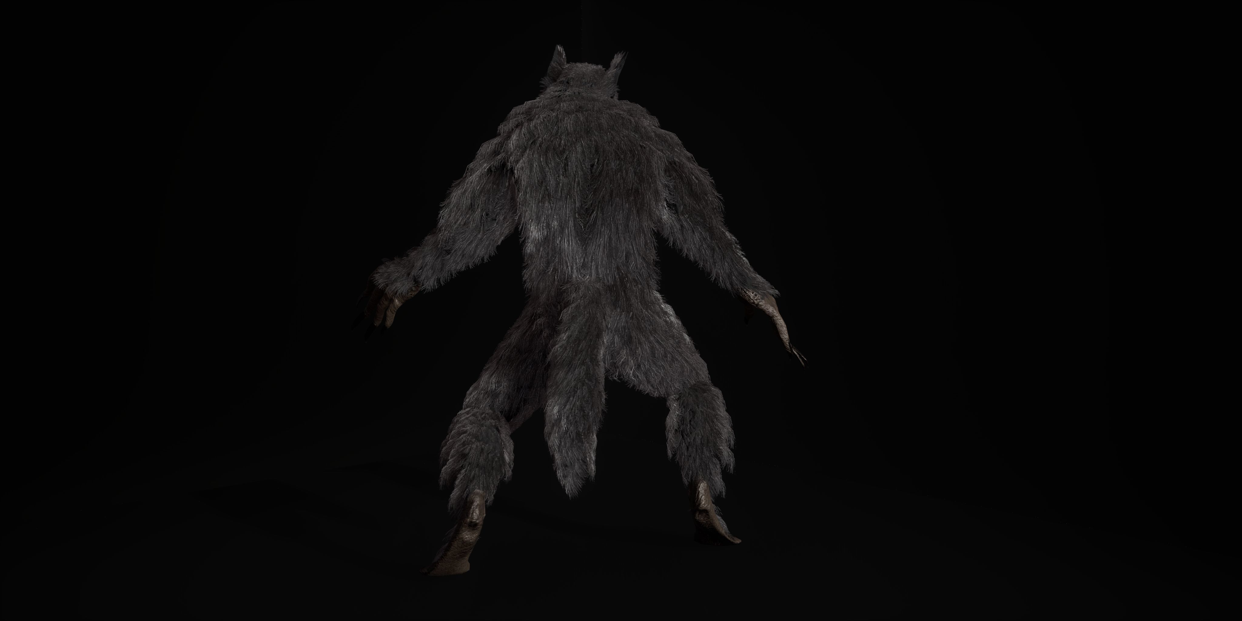 Werewolf Fantasy creature Low-poly 3D model_7