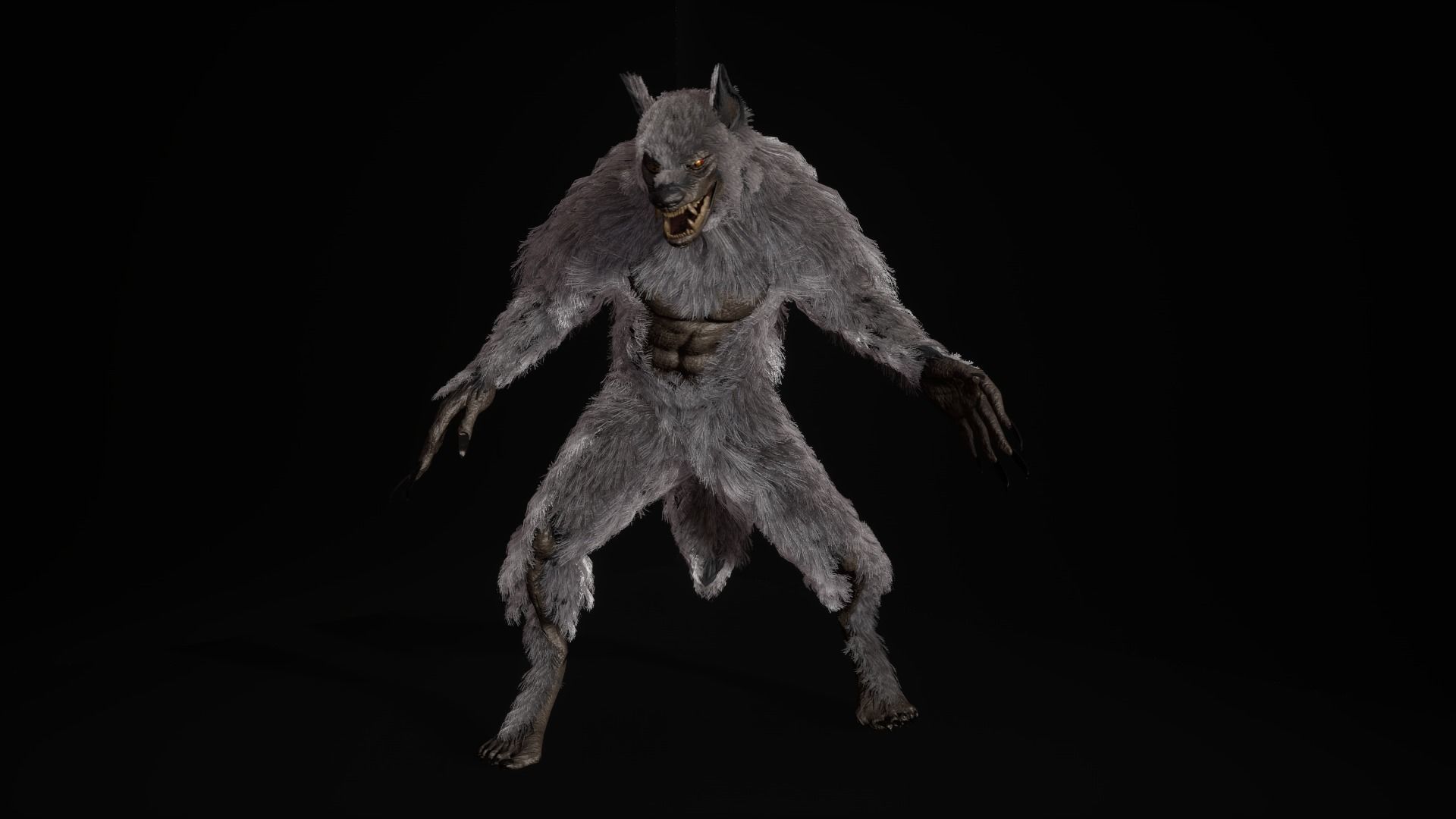 Werewolf Fantasy creature Low-poly 3D model_8