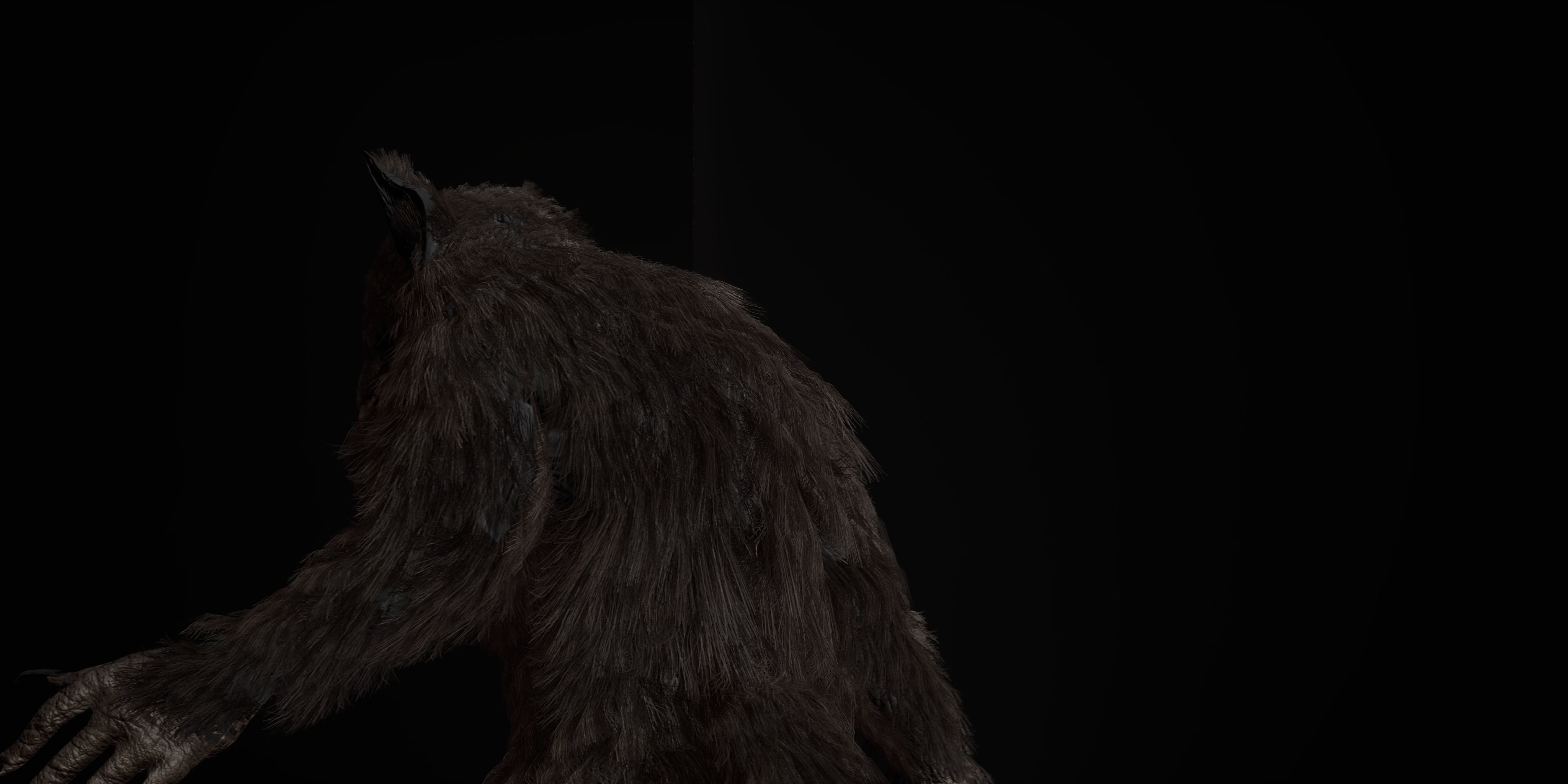 Werewolf Fantasy creature Low-poly 3D model_26