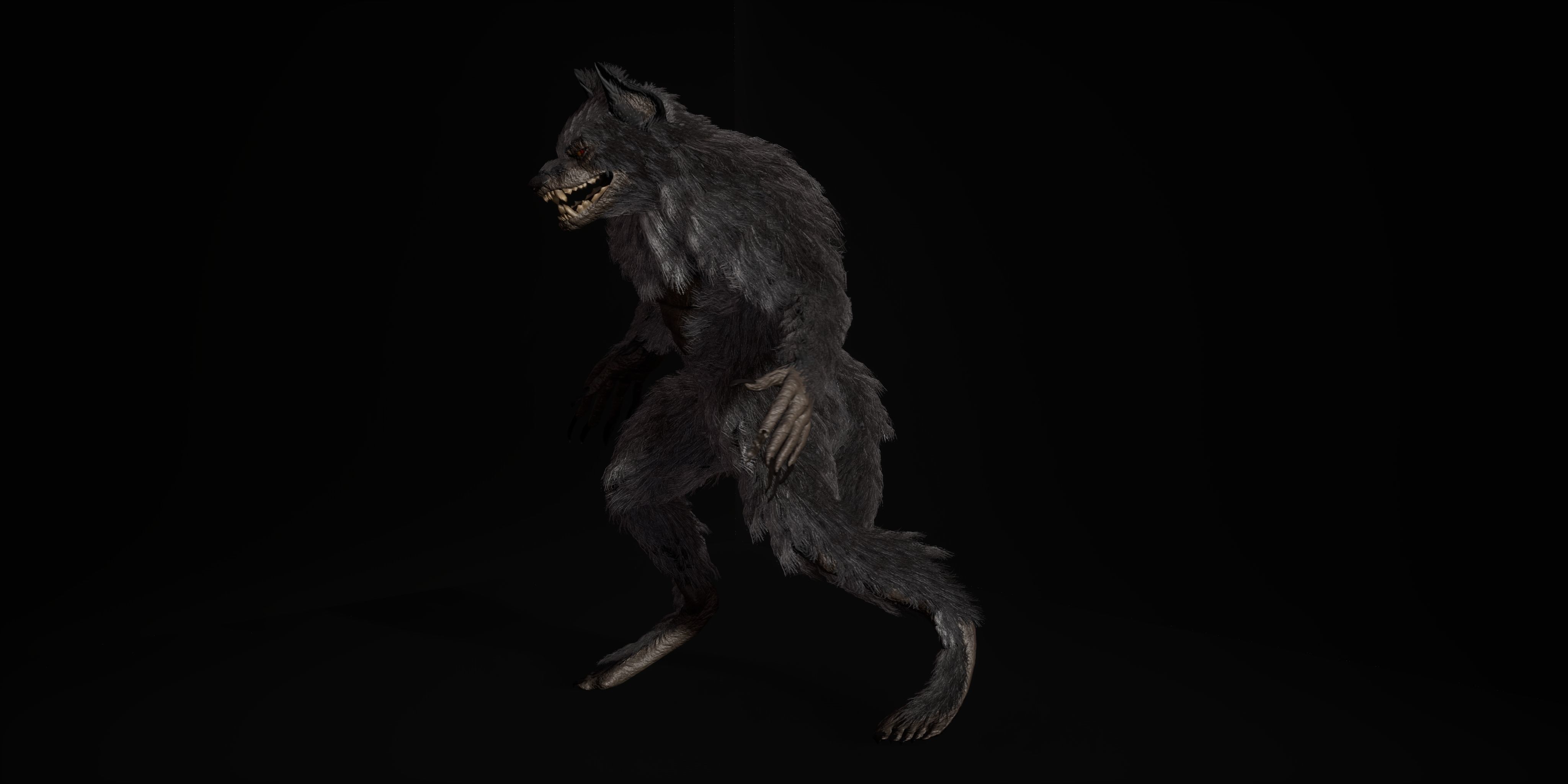 Werewolf Fantasy creature Low-poly 3D model_19