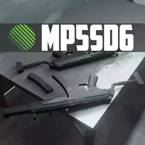 HK mp5sd6 low poly Low-poly 3D model