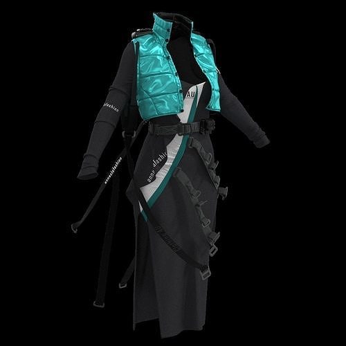 Cyberpunk DRESS SET 3D model