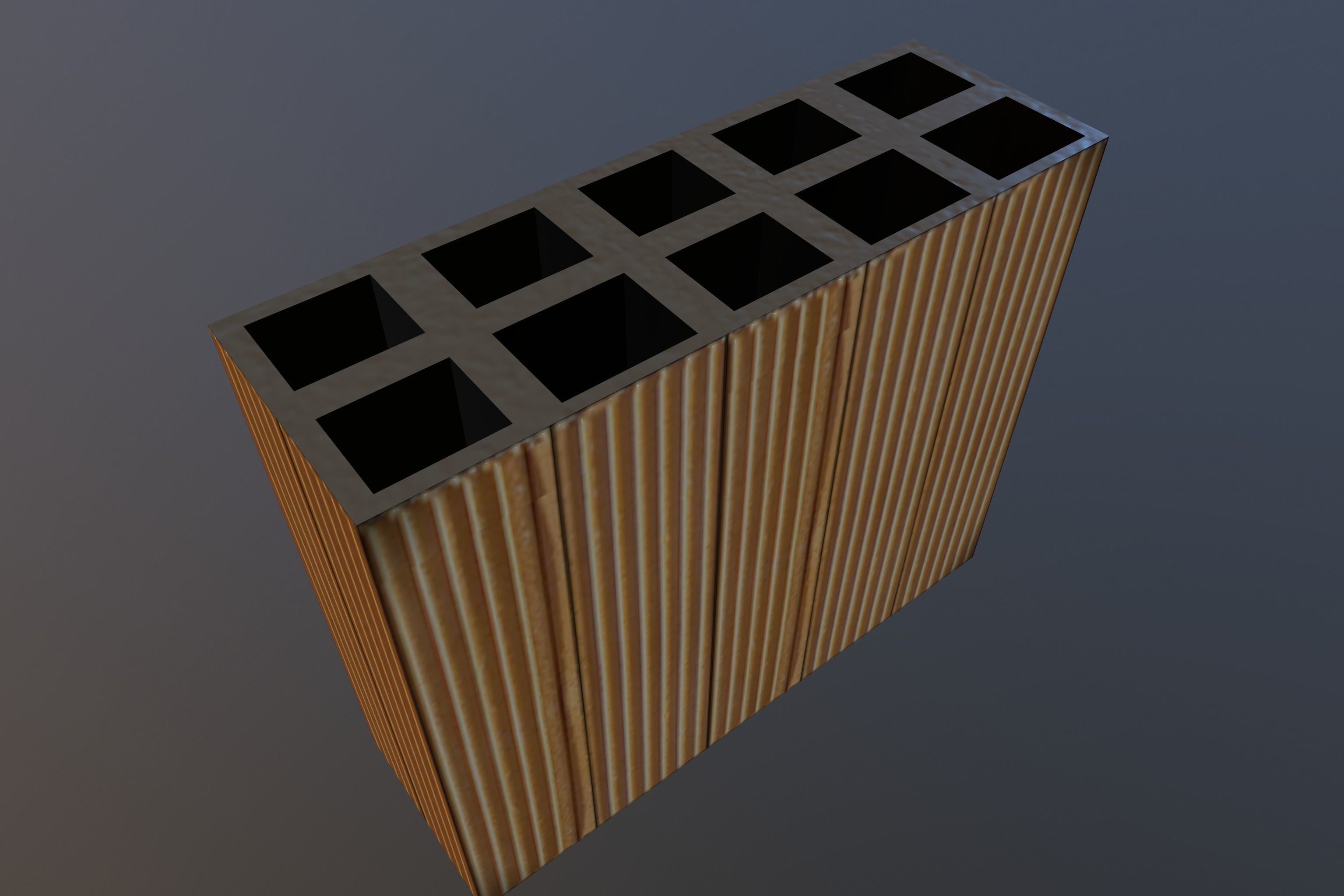 Perforated Brick  Low-poly 3D model_9