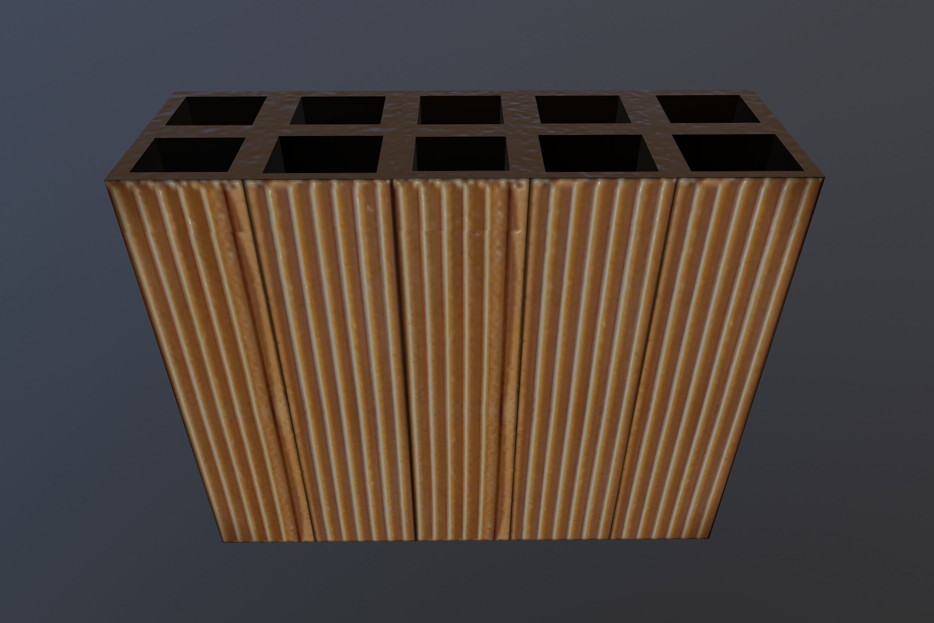 Perforated Brick  Low-poly 3D model_1