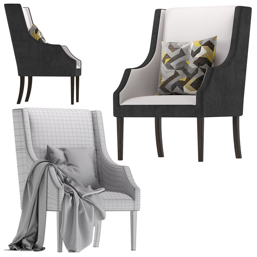 Coco Republic Morton Reading Chair 3D model_4