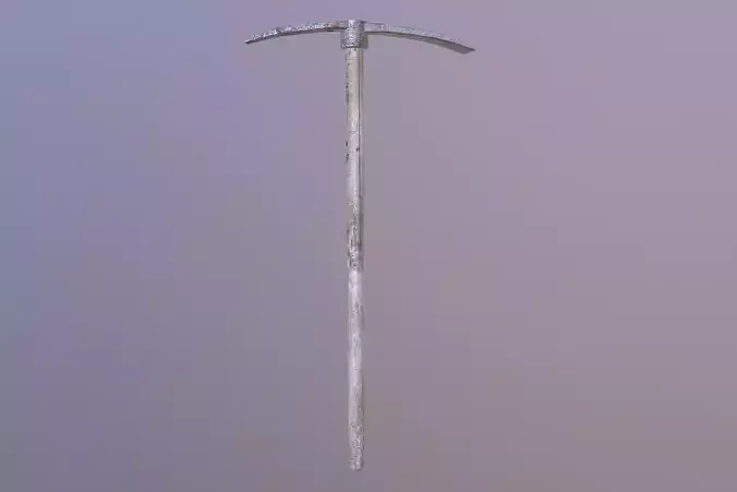 Pickaxe metal axe with wooden handle