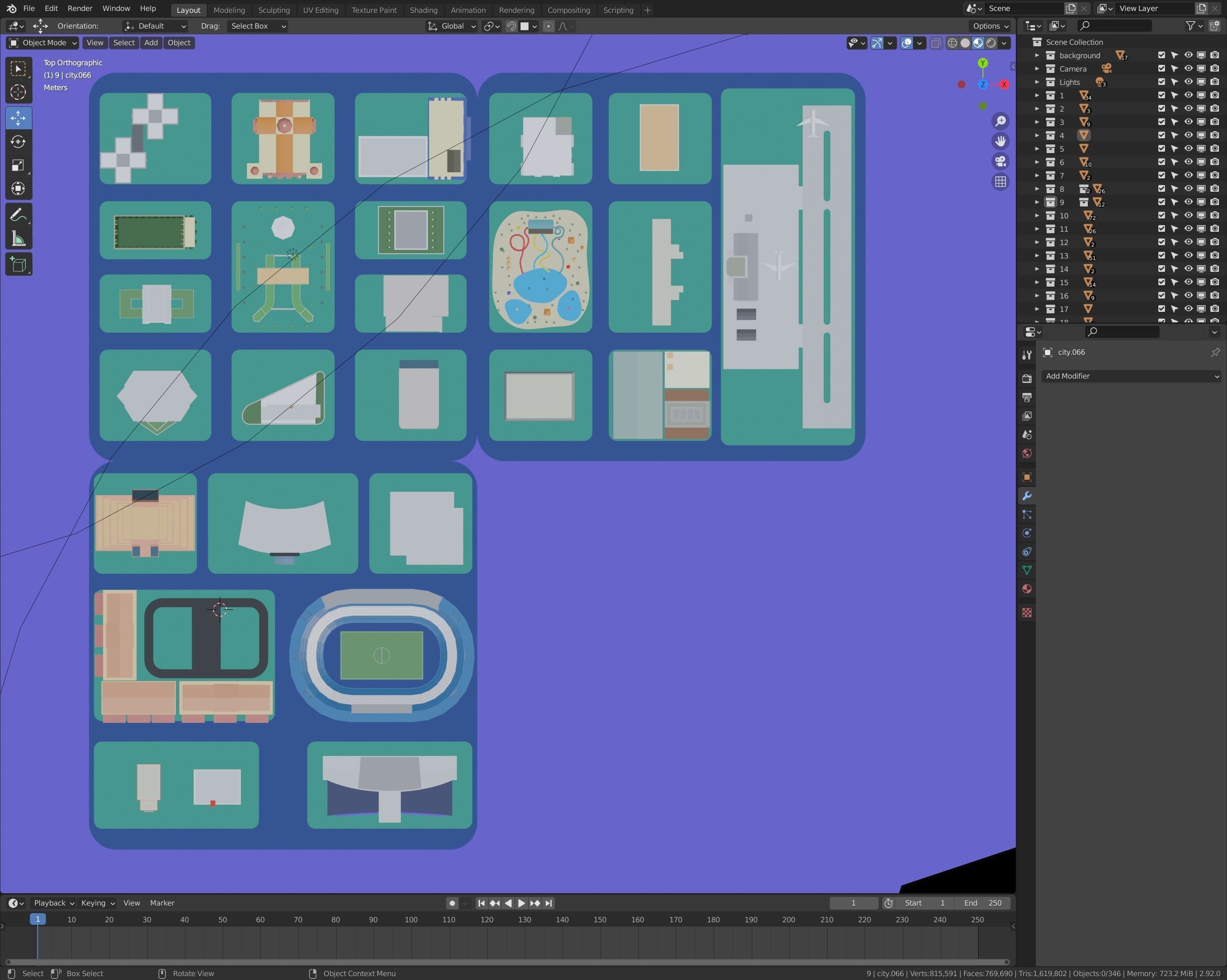 Low poly isometric city Low-poly 3D model_7