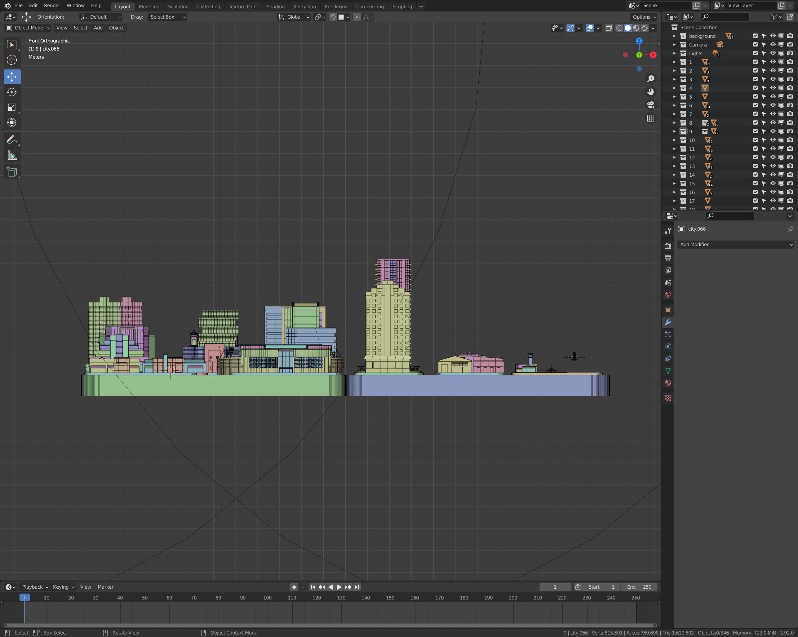Low poly isometric city Low-poly 3D model_9