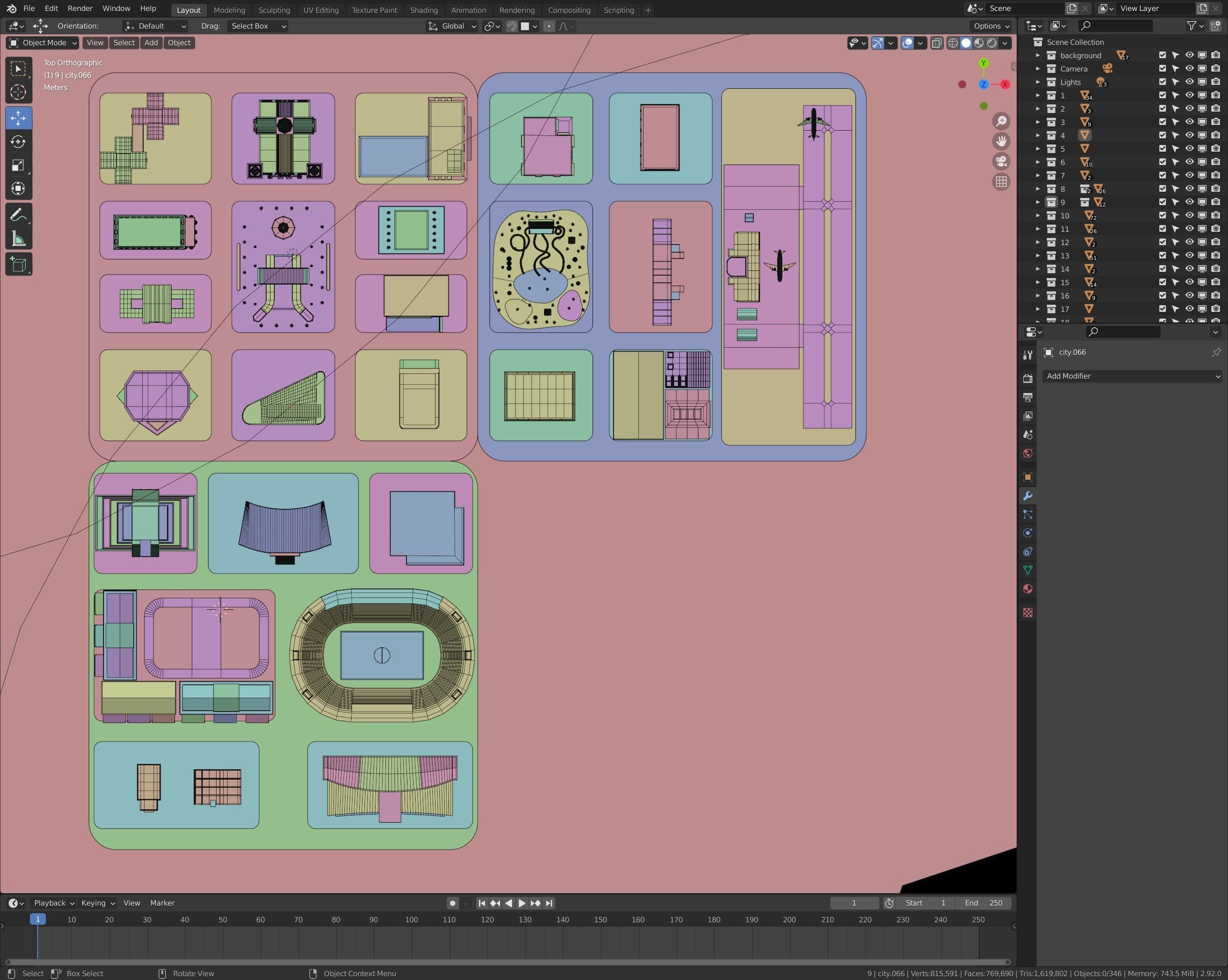 Low poly isometric city Low-poly 3D model_8