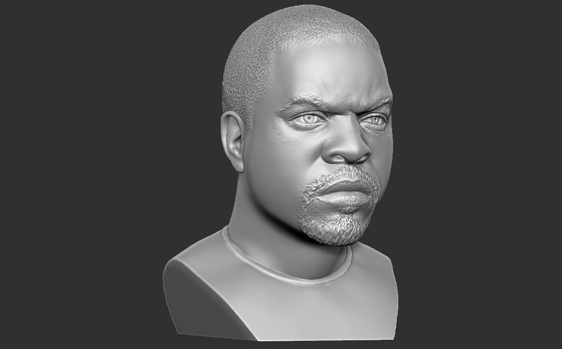 Ice Cube bust 3D printing ready stl obj formats 3D print model_15