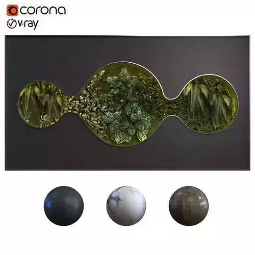 green wall set 050 Low-poly 3D model