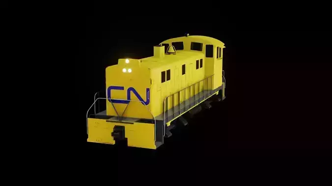 Diesel locomotive 3D model Low-poly 3D model