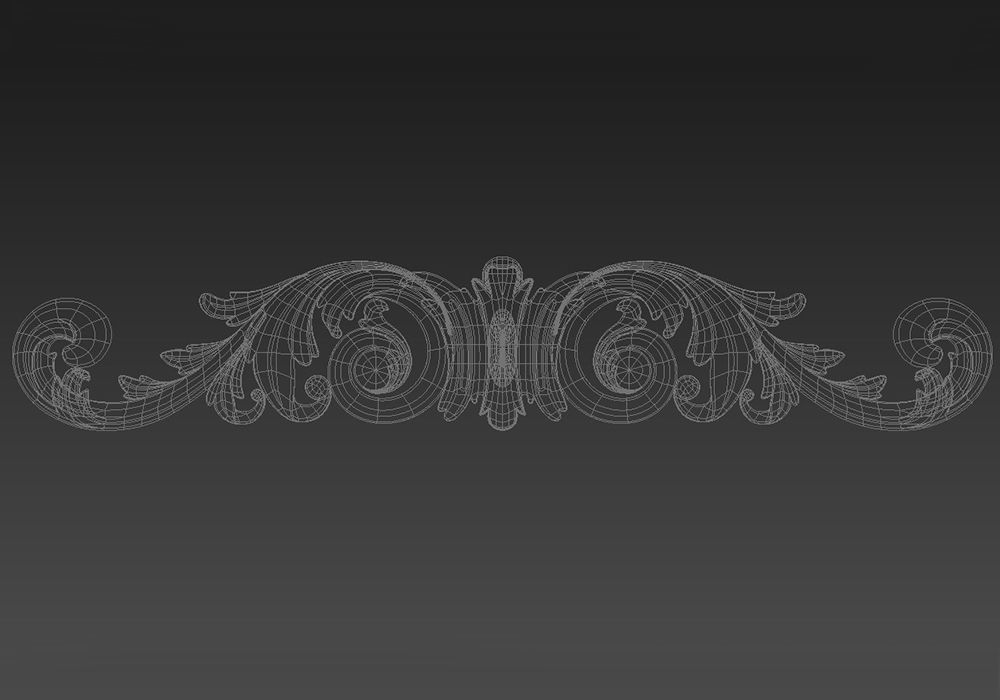 Carved decor horizontal 3D model_6