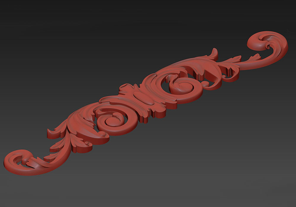 Carved decor horizontal 3D model_4
