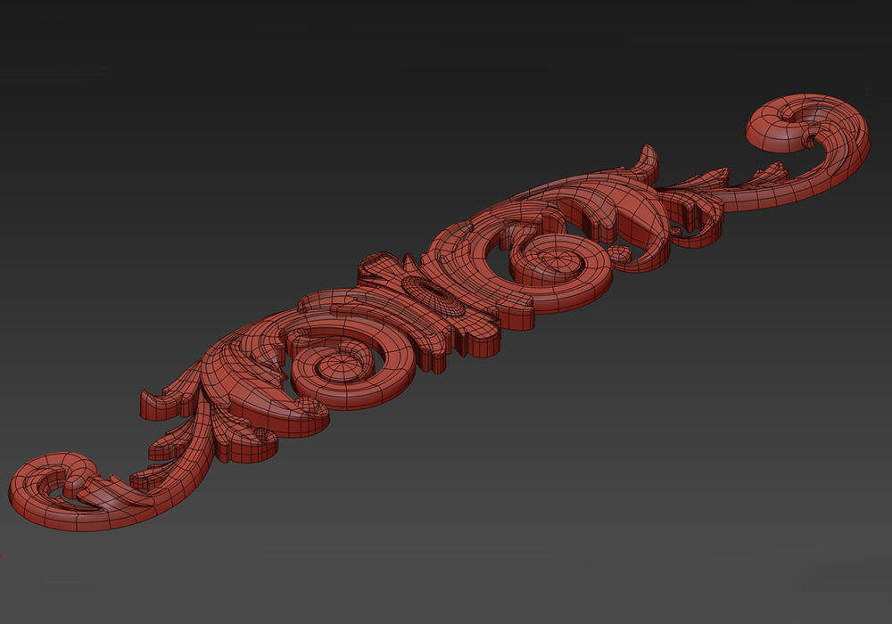 Carved decor horizontal 3D model_7