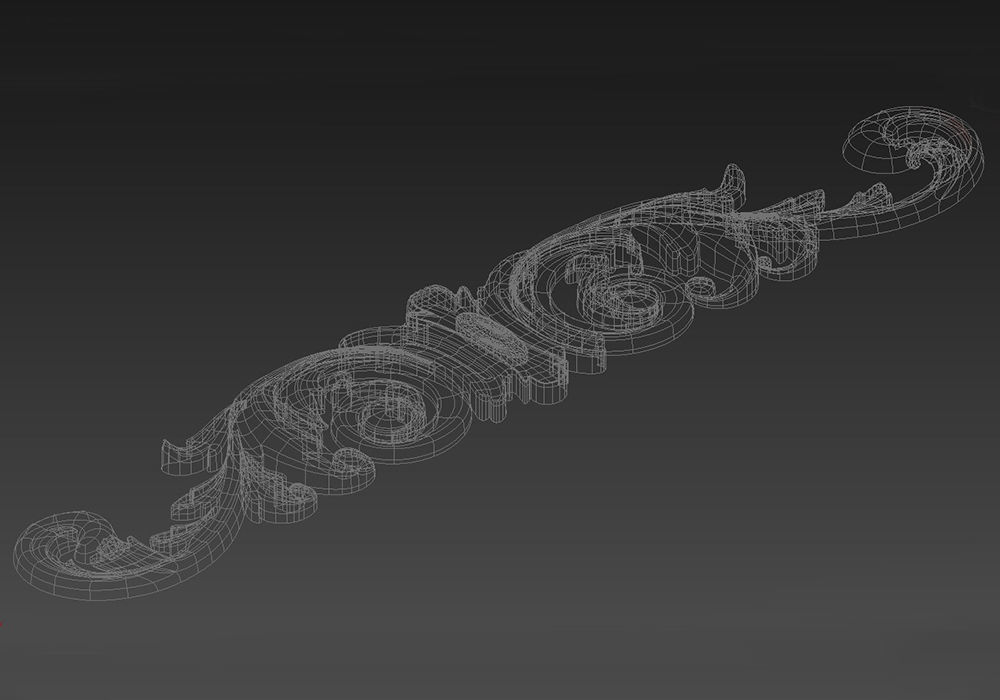 Carved decor horizontal 3D model_8