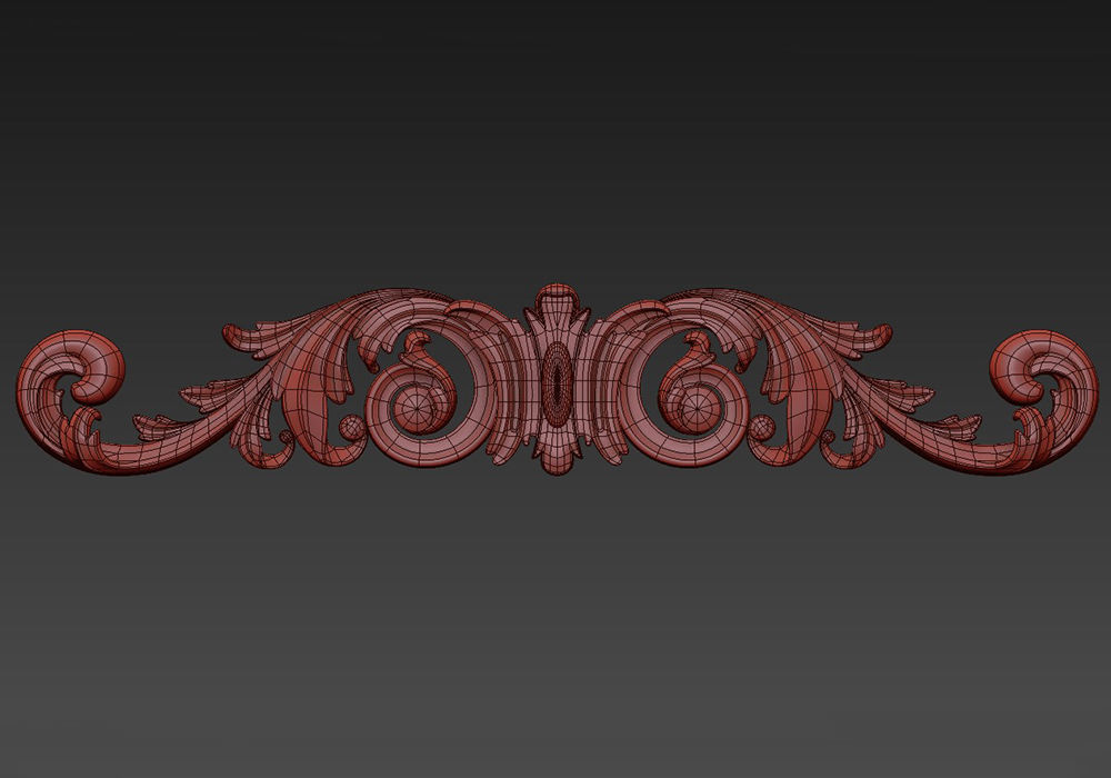 Carved decor horizontal 3D model_5