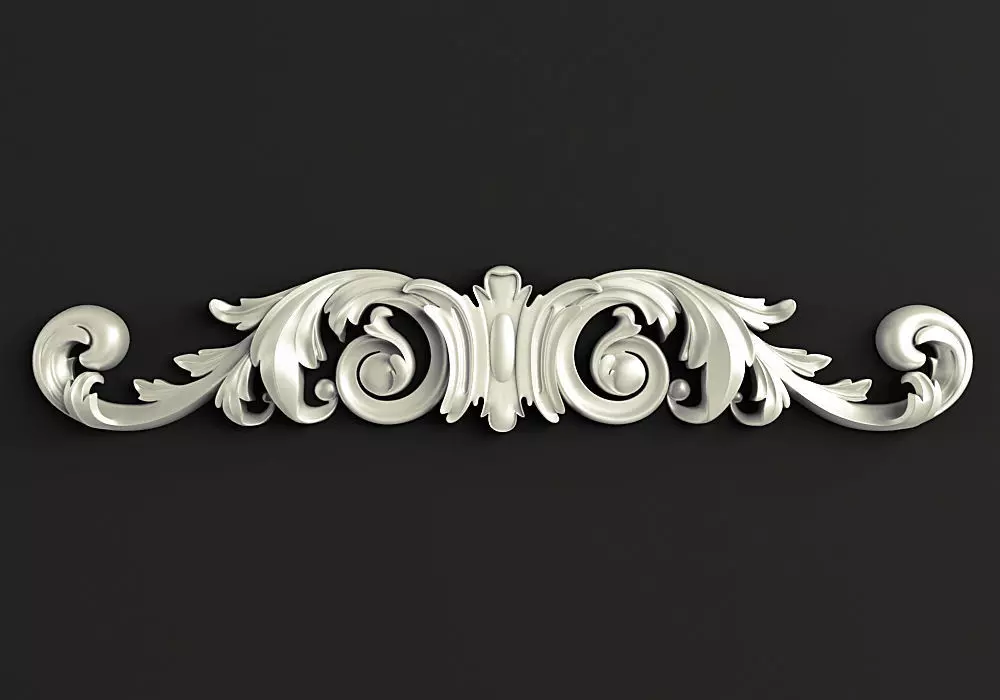 Carved decor horizontal 3D model_0