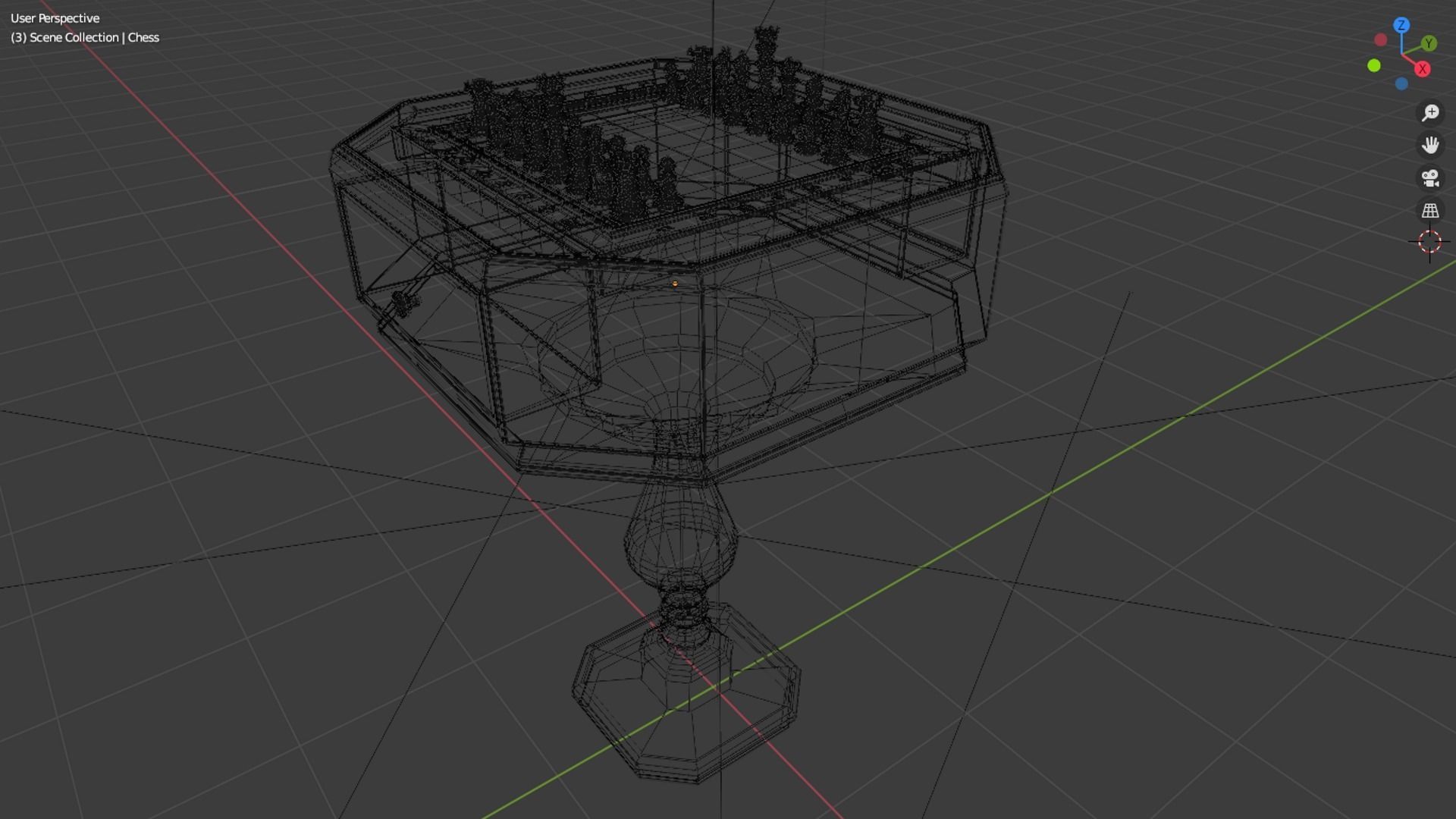 chess board Low-poly 3D model_6