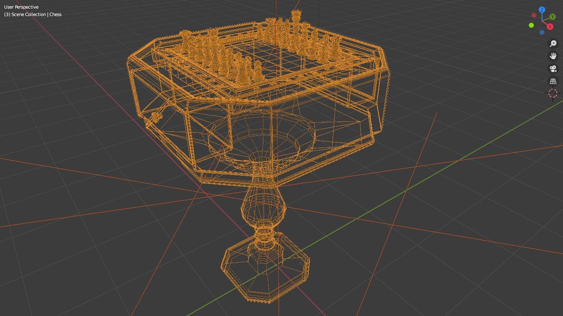 chess board Low-poly 3D model_5