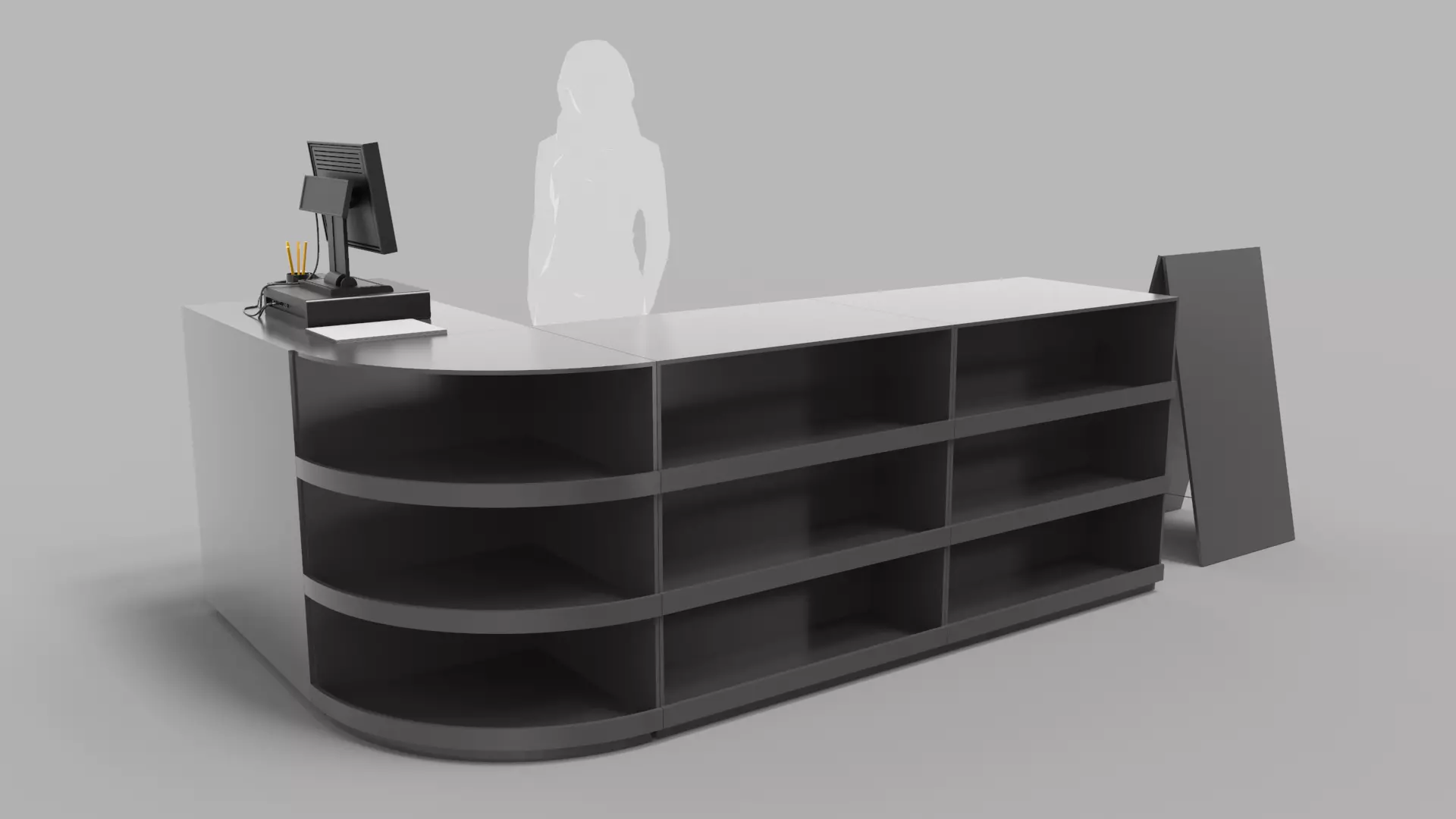 Super Market Cashier Counter 3D model