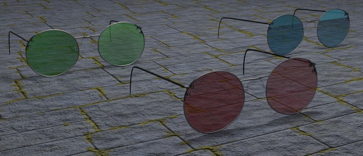 Sunglasses pair of Low-poly 3D model_3