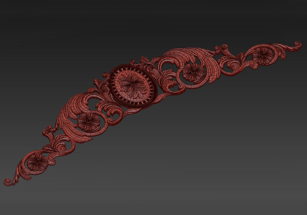 Carved decor horizontal 3D model_8