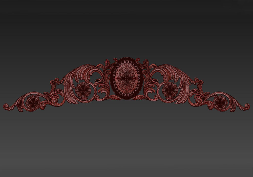 Carved decor horizontal 3D model_7