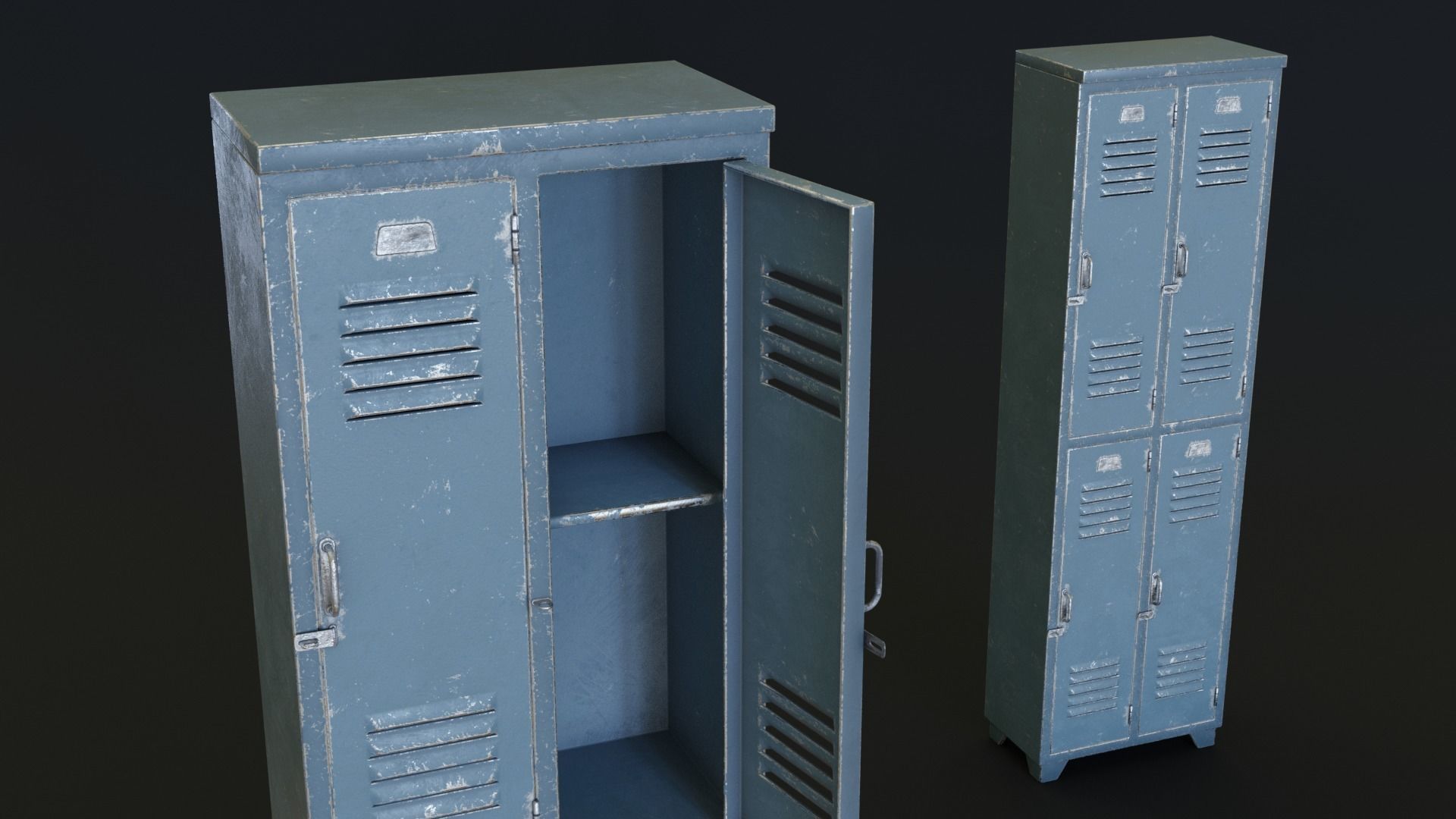 Locker Low-poly 3D model_4
