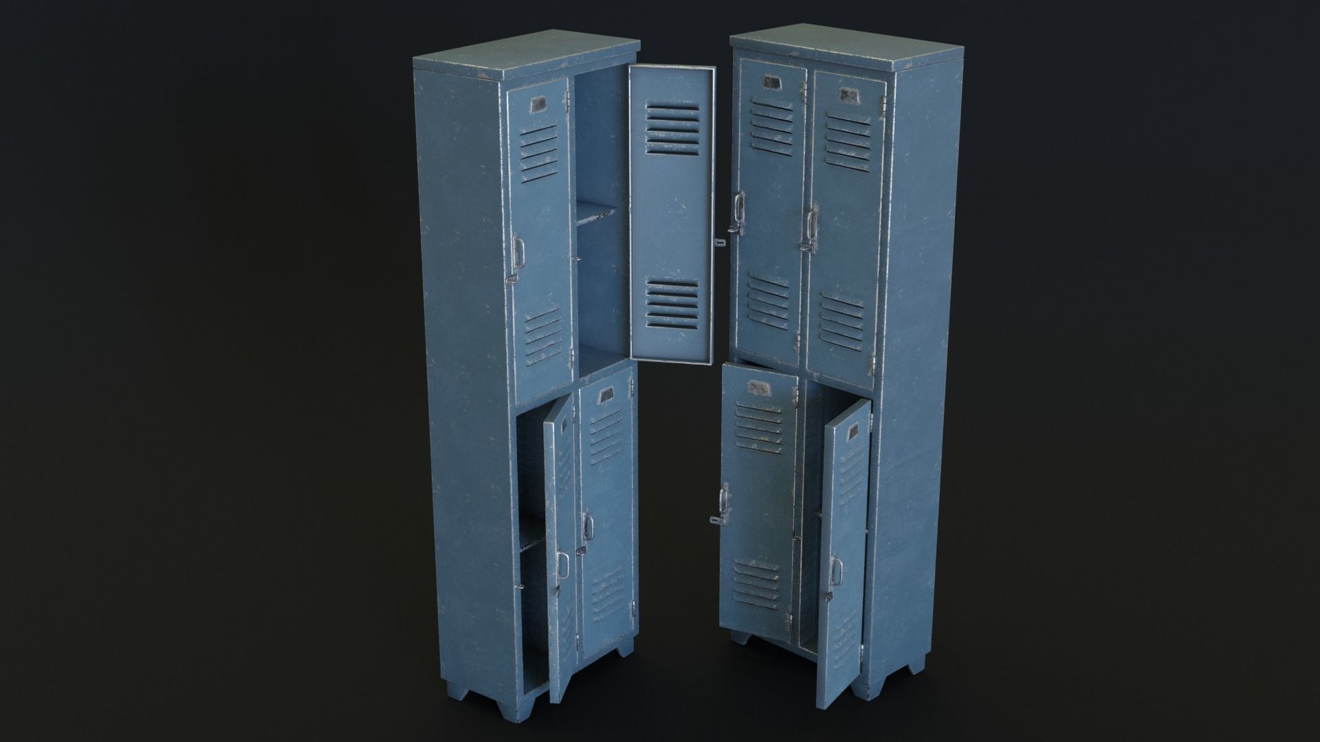 Locker Low-poly 3D model_5
