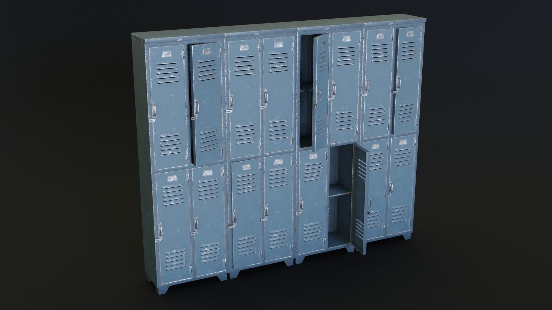 Locker Low-poly 3D model_6