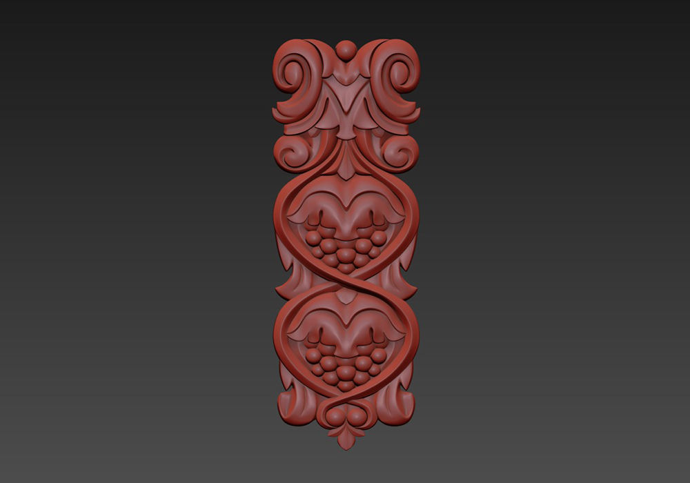 Carved decor vertical  3D model_3