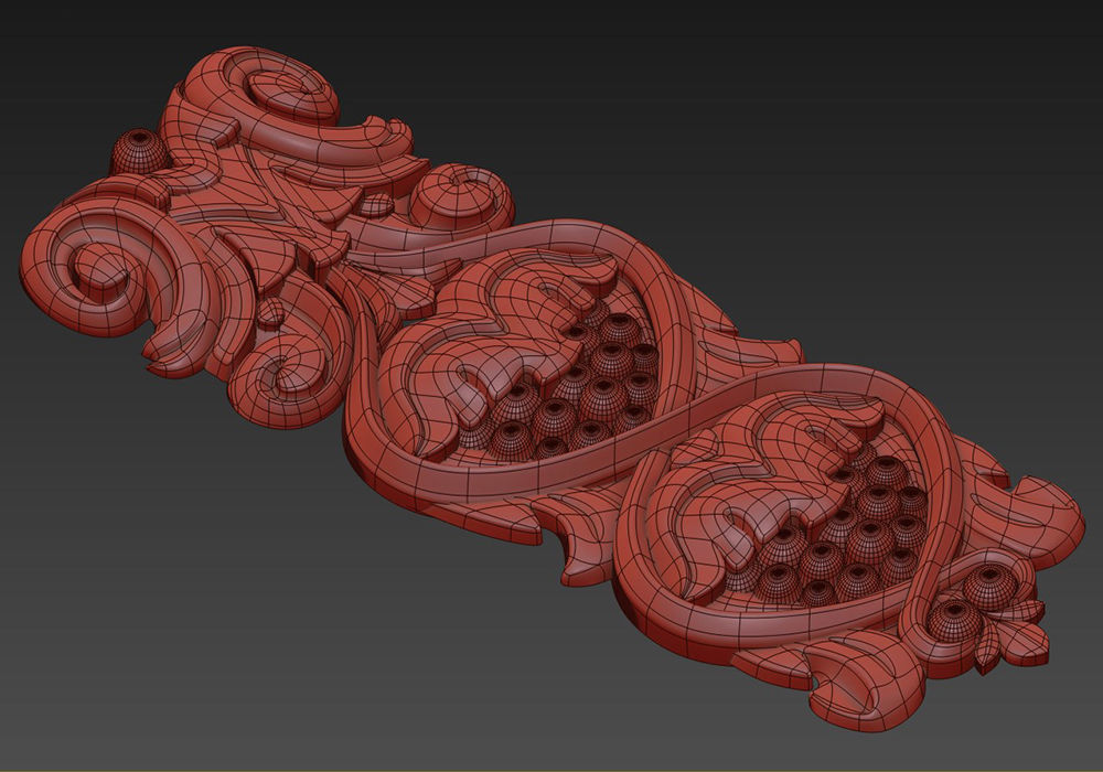 Carved decor vertical  3D model_6