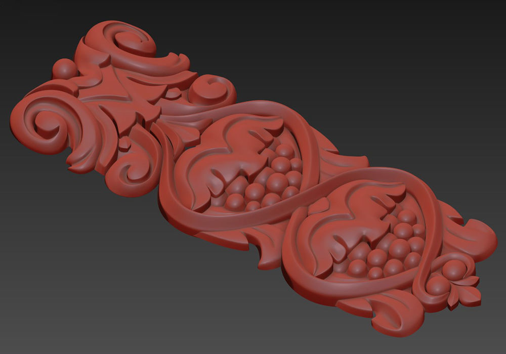 Carved decor vertical  3D model_4